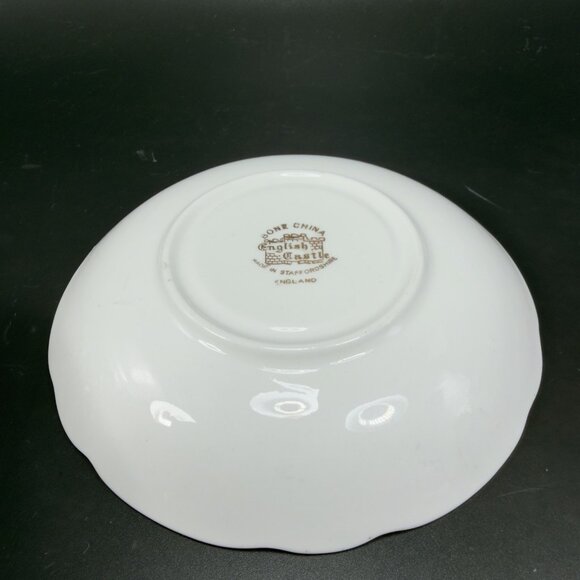 Vintage English Castle Bone China Porcelain Teacup Saucer Set England Teacup Set - Picture 7 of 10